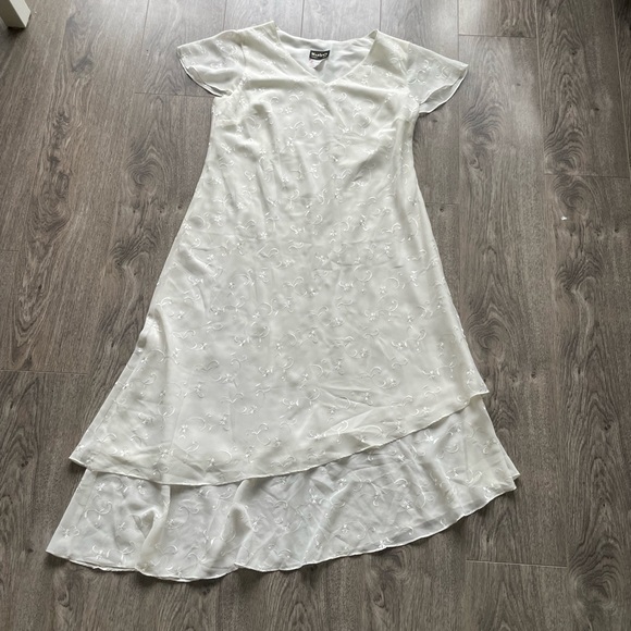 VINTAGE 1990s White Stretch Dress - Picture 1 of 4
